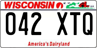WI license plate 042XTQ