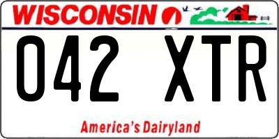 WI license plate 042XTR