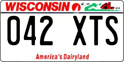 WI license plate 042XTS