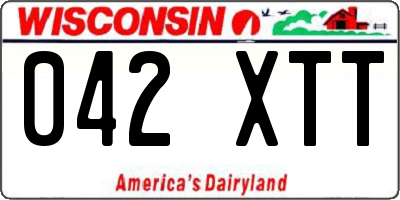 WI license plate 042XTT