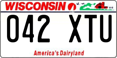 WI license plate 042XTU