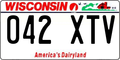 WI license plate 042XTV