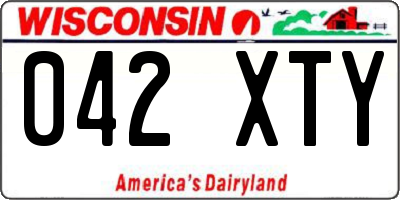 WI license plate 042XTY