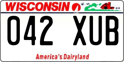 WI license plate 042XUB