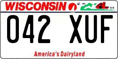 WI license plate 042XUF