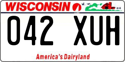 WI license plate 042XUH