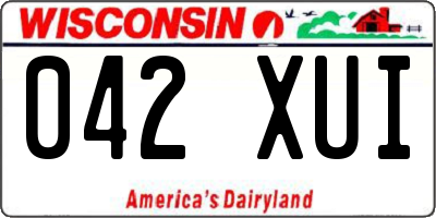 WI license plate 042XUI
