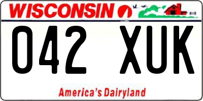 WI license plate 042XUK