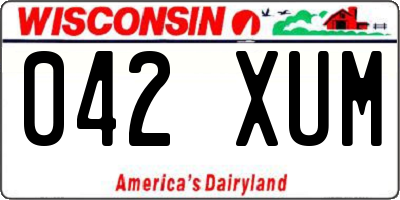 WI license plate 042XUM