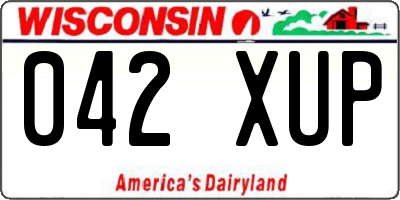 WI license plate 042XUP