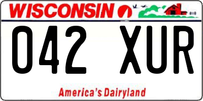 WI license plate 042XUR