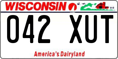 WI license plate 042XUT