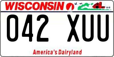 WI license plate 042XUU