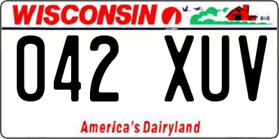 WI license plate 042XUV