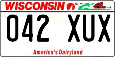 WI license plate 042XUX