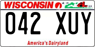 WI license plate 042XUY