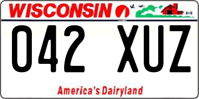WI license plate 042XUZ
