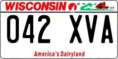 WI license plate 042XVA