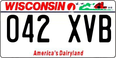 WI license plate 042XVB