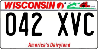 WI license plate 042XVC