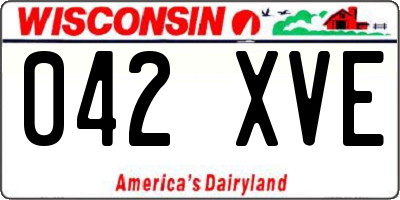 WI license plate 042XVE