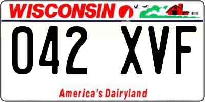 WI license plate 042XVF