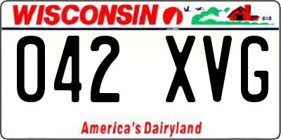 WI license plate 042XVG