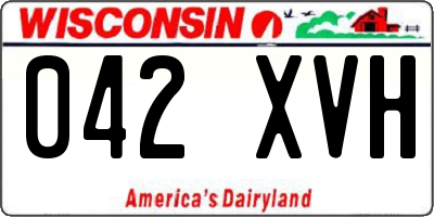WI license plate 042XVH