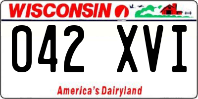 WI license plate 042XVI