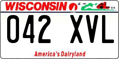 WI license plate 042XVL