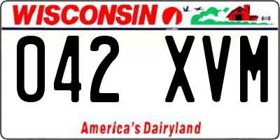 WI license plate 042XVM