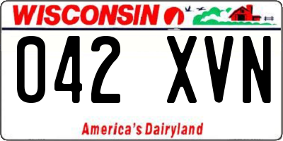 WI license plate 042XVN