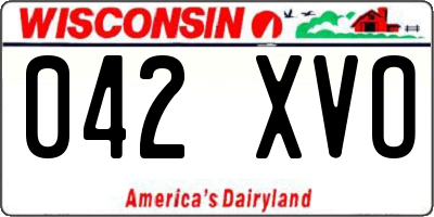 WI license plate 042XVO