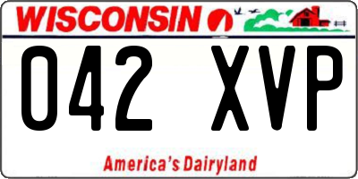 WI license plate 042XVP