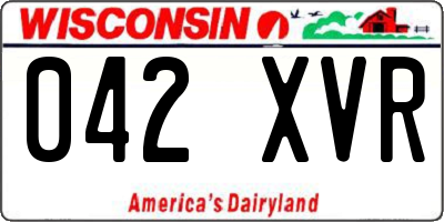 WI license plate 042XVR