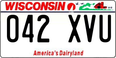 WI license plate 042XVU