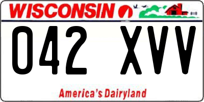 WI license plate 042XVV