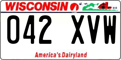 WI license plate 042XVW