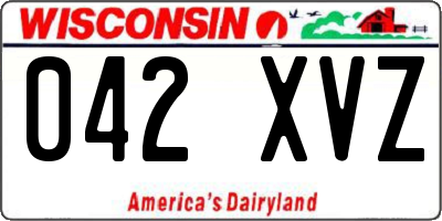 WI license plate 042XVZ