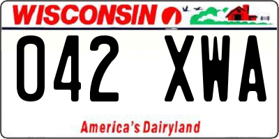 WI license plate 042XWA