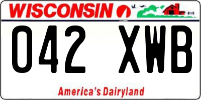 WI license plate 042XWB