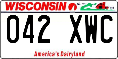 WI license plate 042XWC