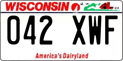 WI license plate 042XWF