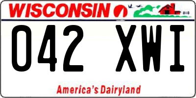 WI license plate 042XWI
