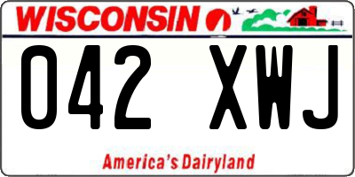 WI license plate 042XWJ