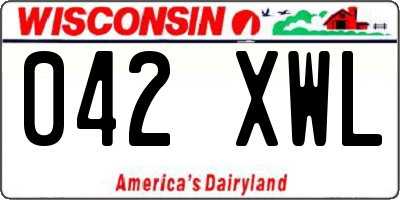 WI license plate 042XWL