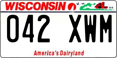 WI license plate 042XWM