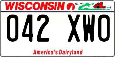 WI license plate 042XWO