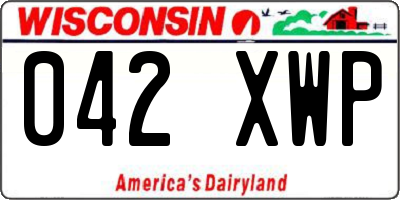 WI license plate 042XWP