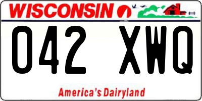 WI license plate 042XWQ